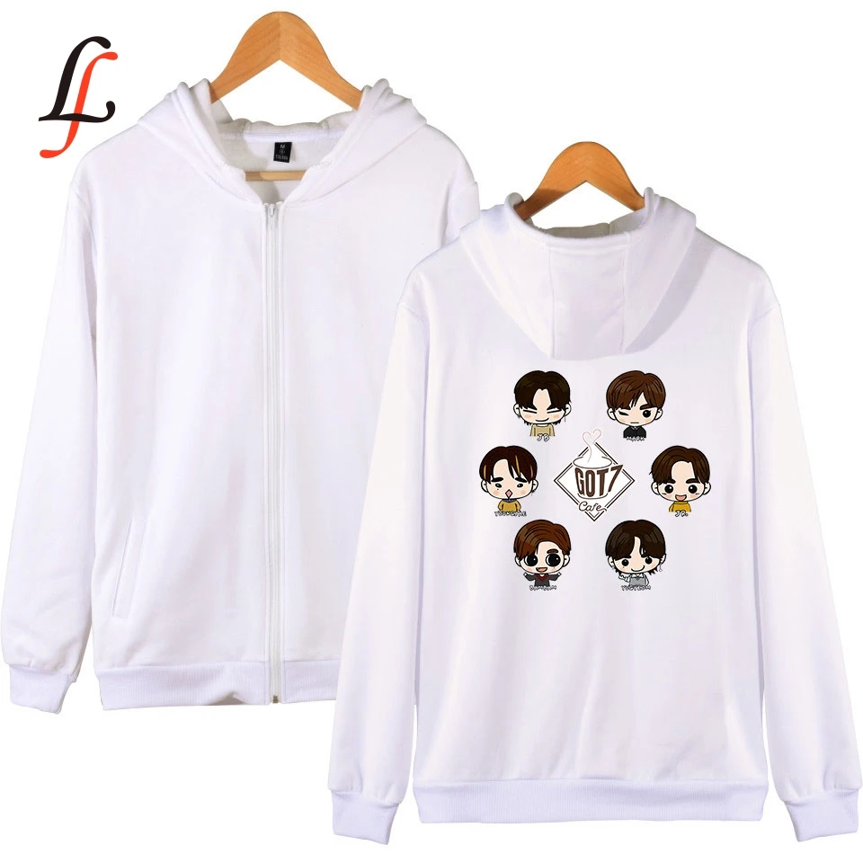 Got 7 Spring 2019 hot sale Hoodie Zipper Long Coat Sweatshirt Plus Size 4XL Casual Loose Oversized Jacket Coat Men Women Hoodies