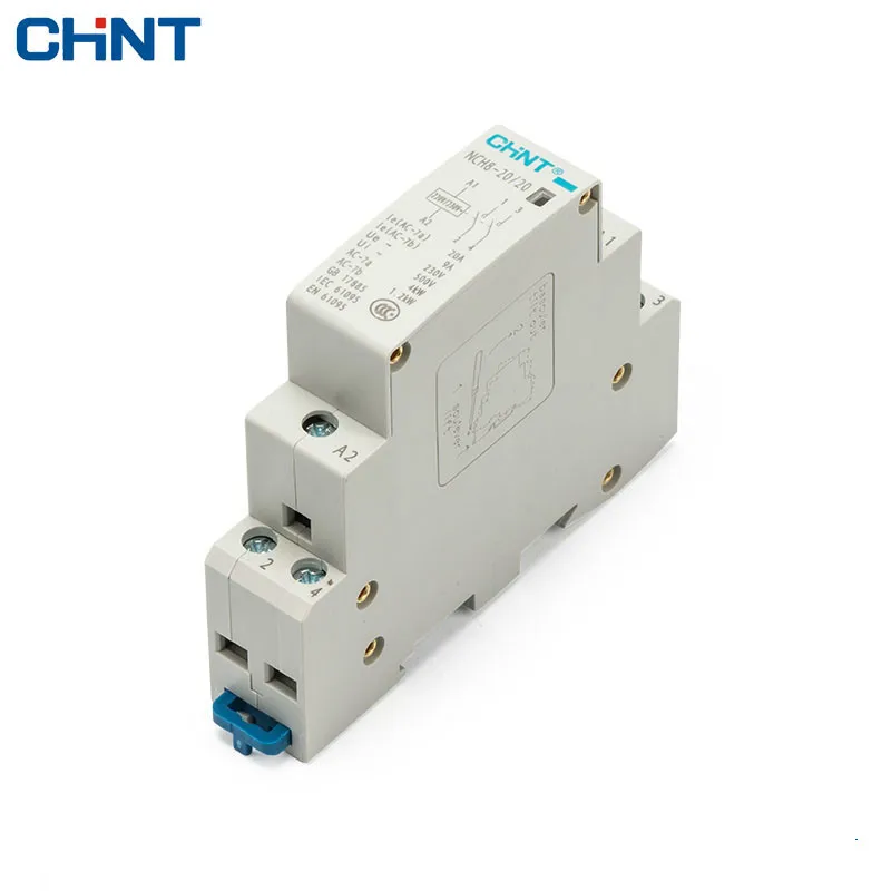 CHINT Household Small-sized Single-phase Communication Contactor 220V Guide Type NCH8-20/20 Two Normally Open 2P 20A