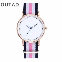 OUTAD 2017 Для мужчин Для женщин часы лучший бренд класса люкс кварцевые часы нейлон часы из розового золота Relojes Mujer Montre Femme Horloge relogio подарок