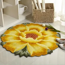 90 см Диаметр 3D подсолнечника ковры для Гостиная Мягкий дети играют коврик ковры и ковры коврик/коврик Спальня коврик