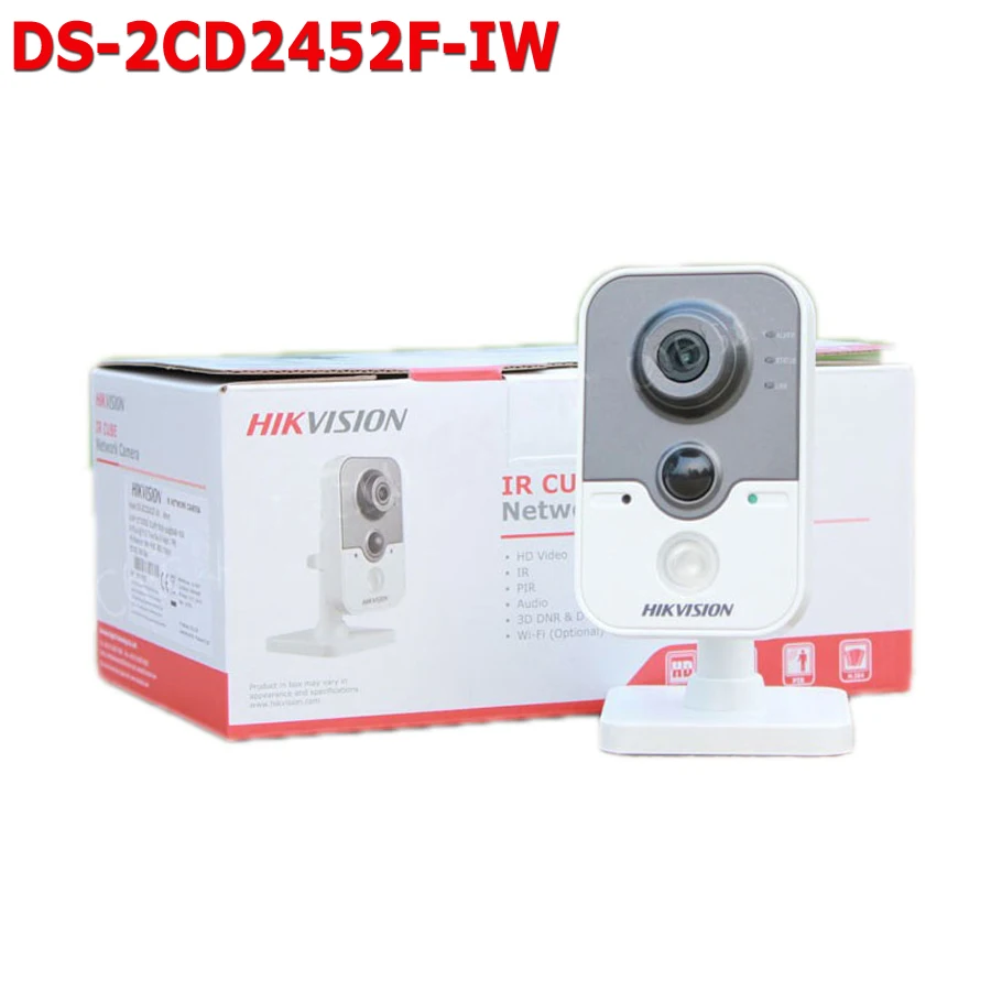 Free Shipping Hikvision IP Wifi Camera DS 2CD2452F IW English Version 5MP Mini Cube IP CCTV