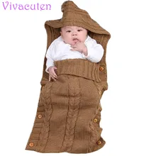 Вязаный свитер для новорожденных, младенцев, детей вязаный Одеяло пеленание ребенка Одеяло s мешок Осень Спорт на открытом воздухе Зимние коляски Обёрточная бумага для детей для маленьких мальчиков и девочек