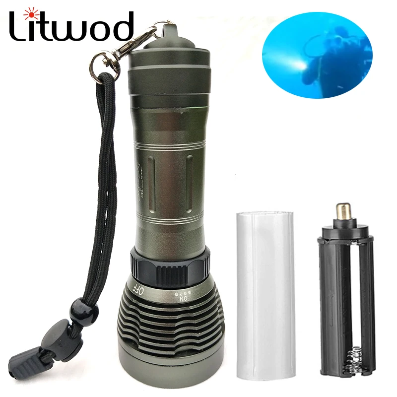 Litwod Z20D34 подводный XM-L2 U3 T6 5000LM светодиодный вспышка для подводного погружения и светильник фонарь Яркость Водонепроницаемый 80 м белый светильник светодиодный фонарь - Испускаемый цвет: Option A