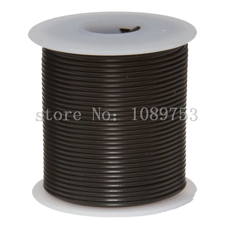 22 AWG Gauge Stranded Hook Up Wire Black 30m 100 ft 0.0253" UL1007 300