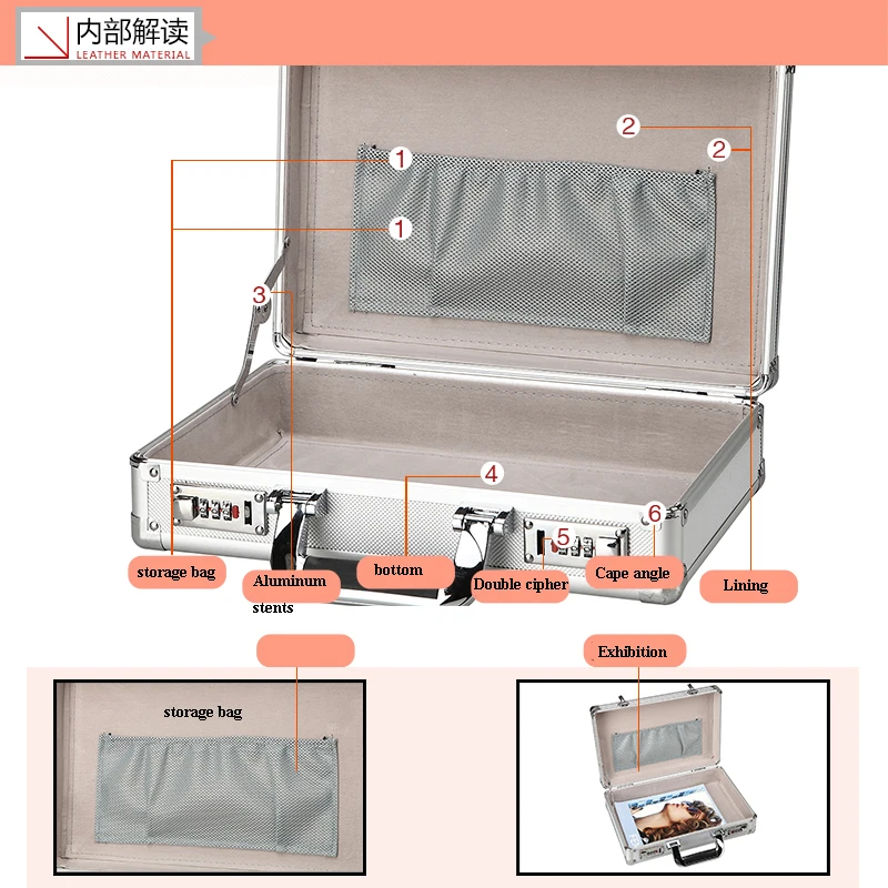 Aluminum alloy portable Password box tool case Safe Deposit Box Instrument box Document storag Aluminum alloy portable Password box tool case Safe Deposit Box Instrument box Document storag