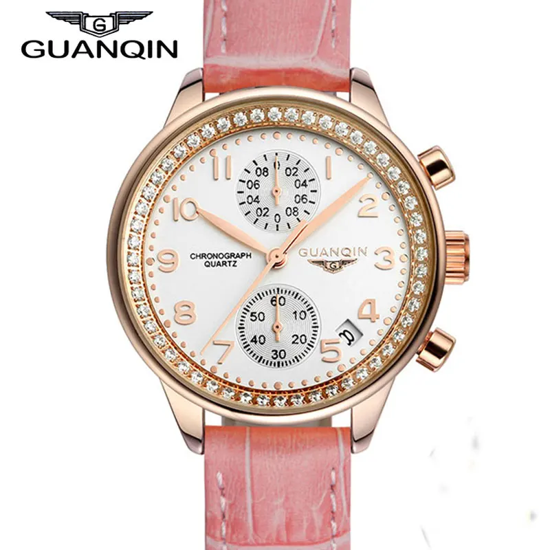 

2016 Fashion GUANQIN Brand Casual Nomo Watches S Women Crown Waterproof Quartz Female Watch Stainless Steel Relogio Feminino