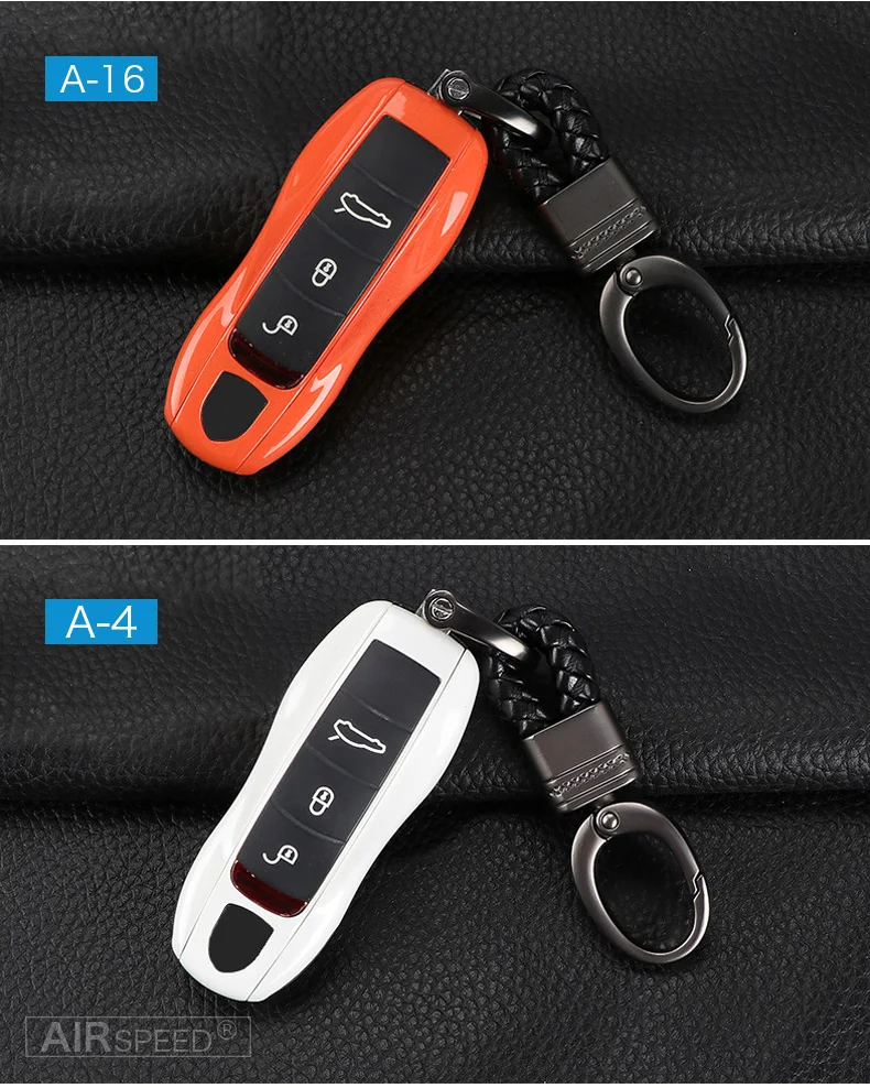Airspeed 3pcs Car Key Case Key Cover Shell for Porsche Panamera Macan Cayenne Carrera Boxster Cayman 911 970 981 991 Accessoires (9)