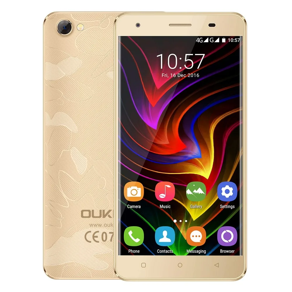 Oukitel C5 Pro 4G мобильные телефоны MTK6737 четырехъядерный 2.5D Arc 5,0 ''1,3 GHz 2GB+ 16GB смартфон - Цвет: Золотой