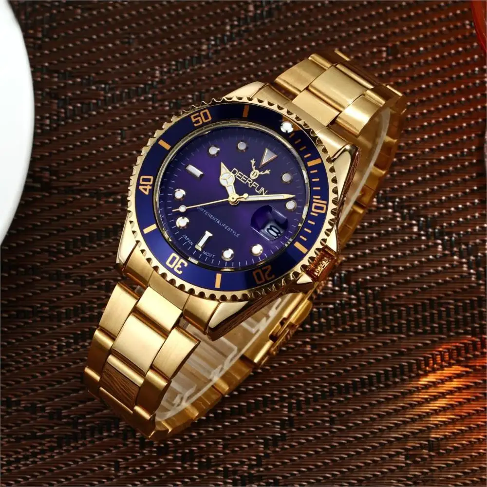 Дропшиппинг Новые Роскошные брендовые 30 цветов кварцевые мужские часы Календарь Водонепроницаемые со стальным ремешком Rolexable часы можно плавать - Цвет: 15