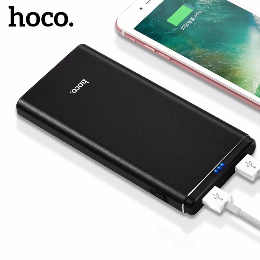 

HOCO 10000mAh Power Bank Fast Charger 3.0A Dual USB Powerbank 10000 mAh for iPhone 4 5 6 7 SE Mobile Phone External Battery