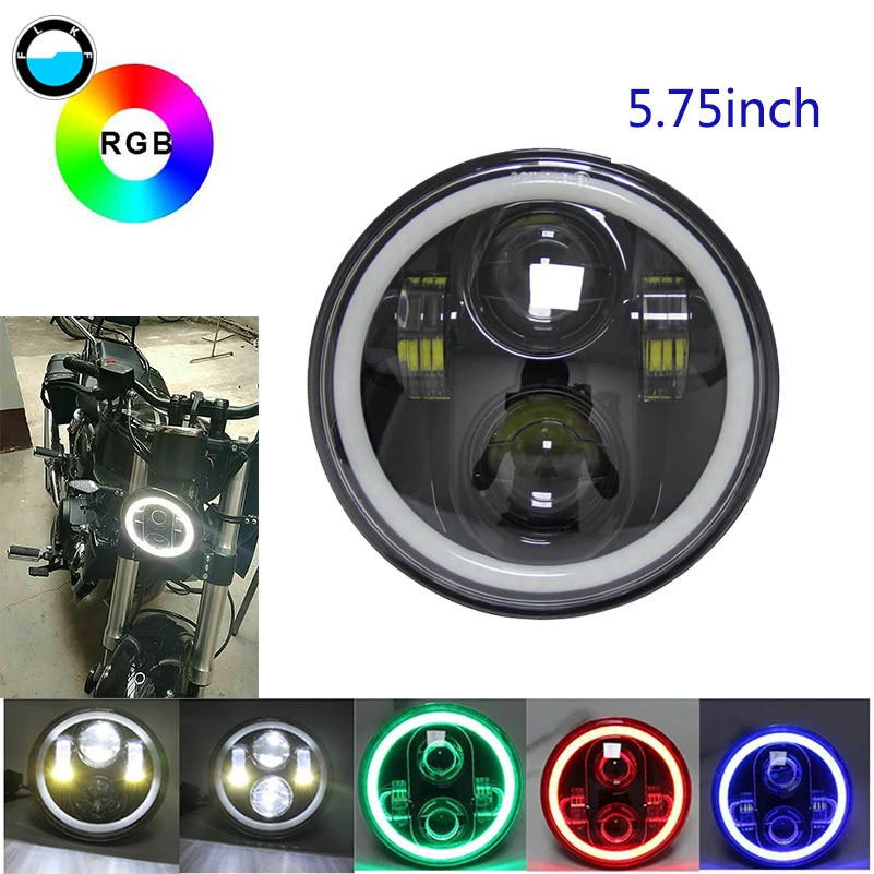

5.75 inch led heandlight 5 3/4 " Bluetooth Remote Round RGB LED Headlamp For Softail Dyna Sportster Models