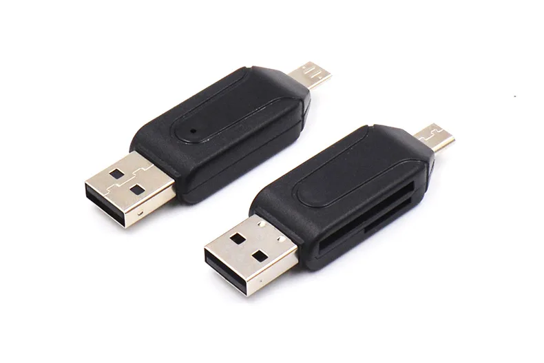 2 в 1 USB OTG кардридер Универсальный Micro USB OTG TF/SD кардридер телефонный удлинитель-переходник Micro USB OTG адаптер