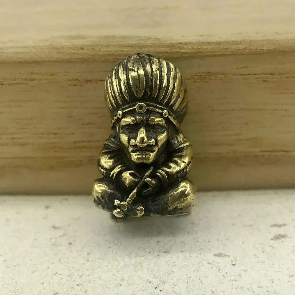

EDC Tools Brass Knife Beads Brass Chief Lanyard Bead Paracord Knife Keychain Tool DIY Pendant #143
