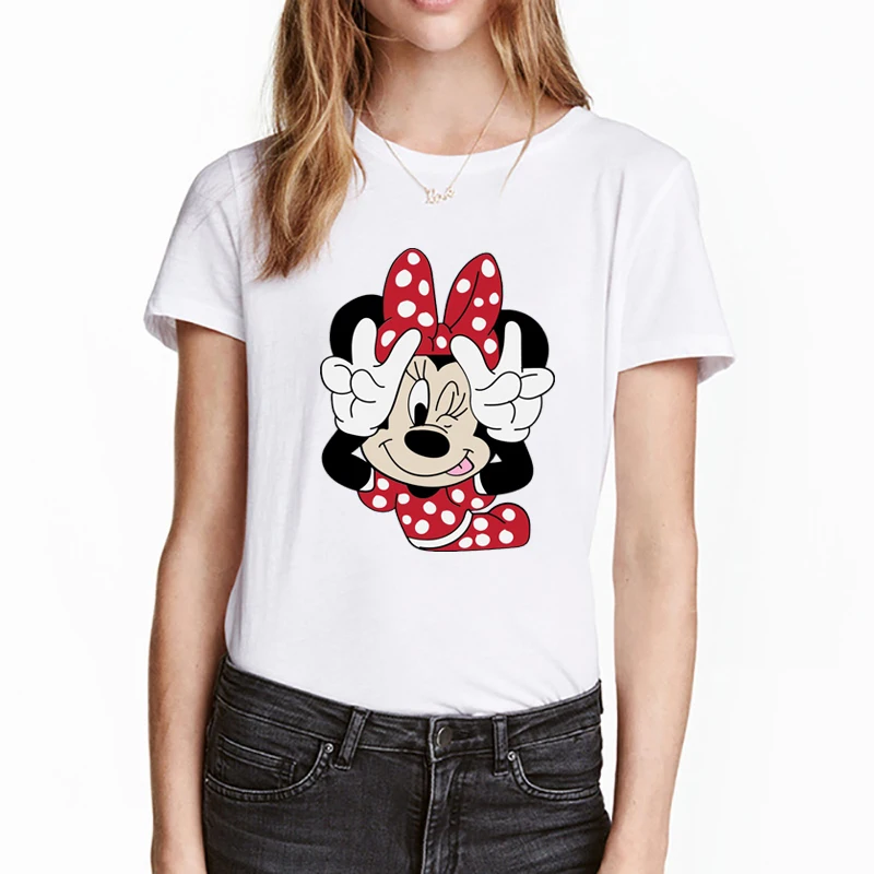 Женская летняя футболка Camiseta Mujer Ulzzang топы графическая Femme леопард Микки Минни
