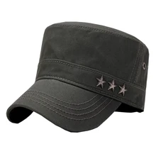 Унисекс с плоским верхом хлопковые классические военные шапки для женщин и мужчин стильные зимние теплые шапки H2