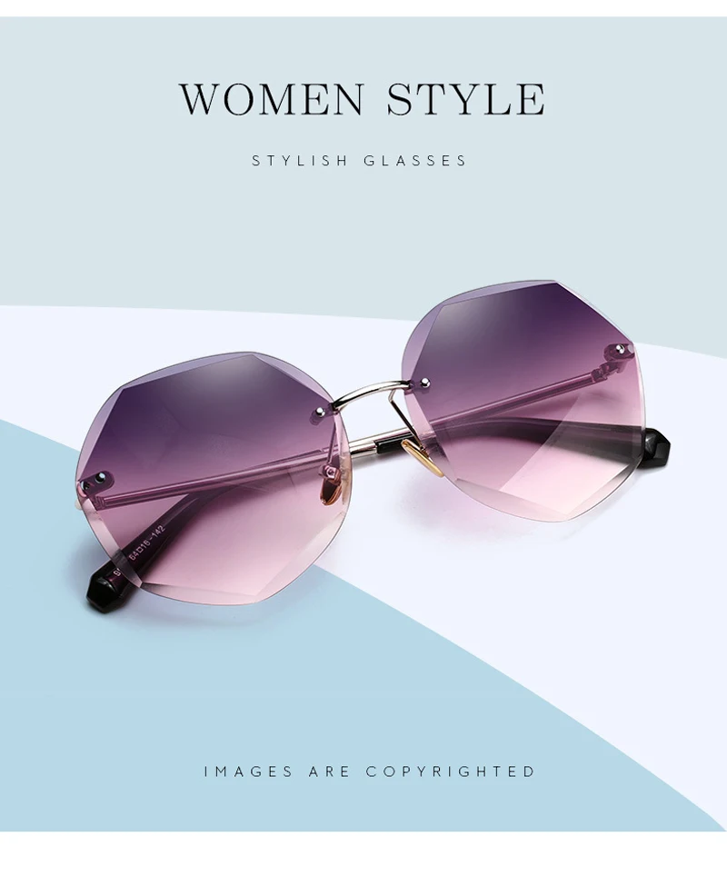 MIZHO новые роскошные брендовые дизайнерские женские круглые солнцезащитные очки без оправы, Женские винтажные солнцезащитные очки с режущими линзами