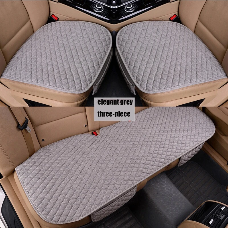 

2019NewLinen Fabric Car Seat Cover Four Seasons Front Rear Flax Cushion Breathable Protector Mat Pad Auto accessories Universal