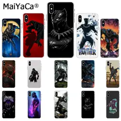 MaiYaCa Черная пантера Marvel Comics ТПУ черный чехол для телефона чехол для iPhone X XS MAX 6 6 S 7 7 plus 8 8 плюс 5 5S XR