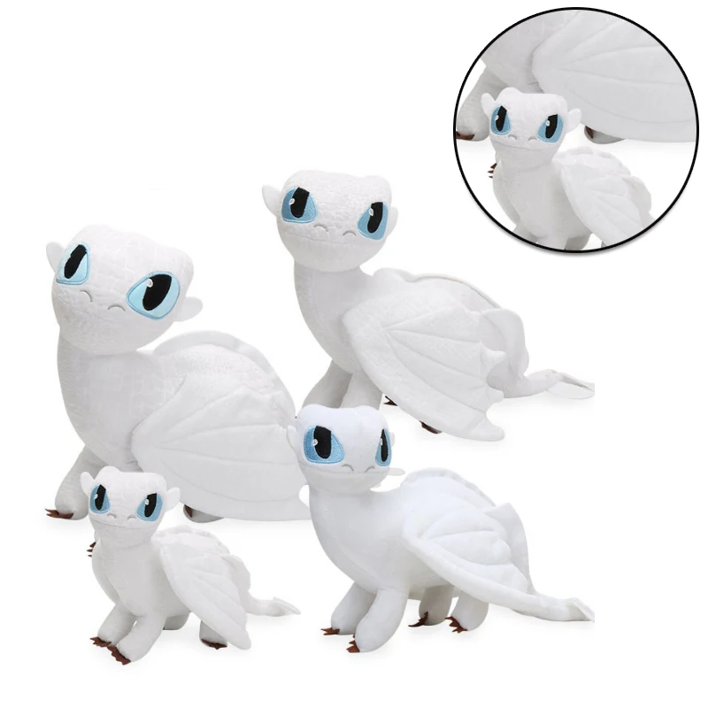 

New 25cm 35cm How to Train Your Dragon 3 White Toothless Night Fury Meatlug Stormfly Light Fury Plush Toys Stuffed Animal Dolls