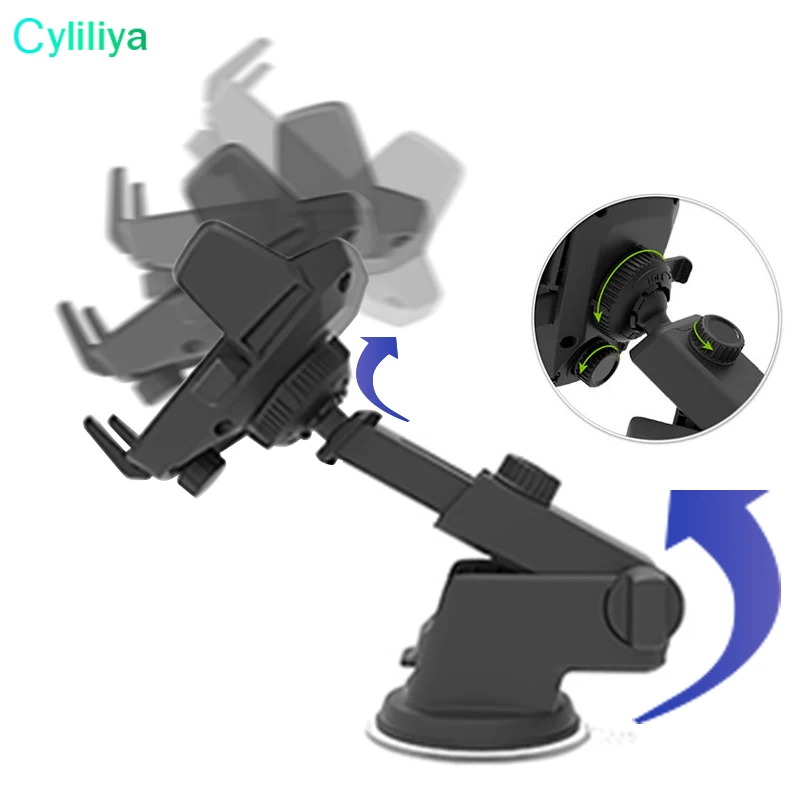 Clearance 50 Easy One Touch 3 Car Mount Universal Phone Holder 360 Degree Suction Cup Cradle Stand Holders for iPhone X Samsung S8 Note 8 6