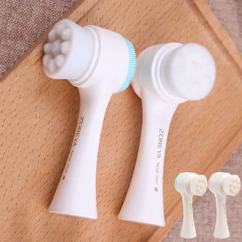 

SemimeseiDouble Side Silicone Facial Cleanser 3D Face Cleaning Washing Vibration Massage Brush Exfoliator Blackhead Acne Remover