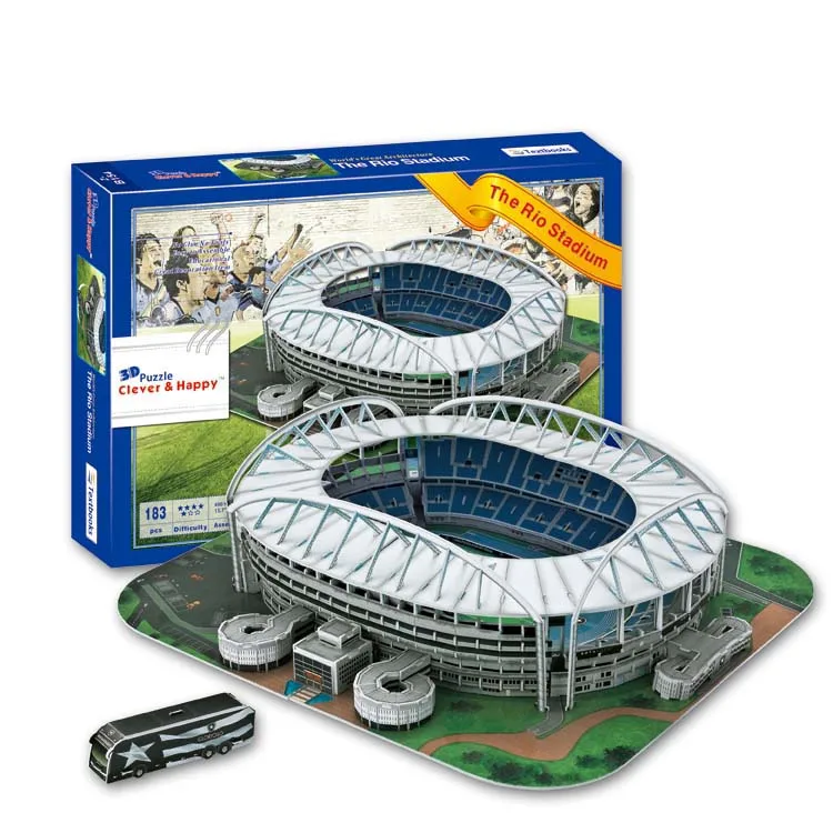 Candice guo 3D puzzle DIY toy paper building model Sport Estadio Rio