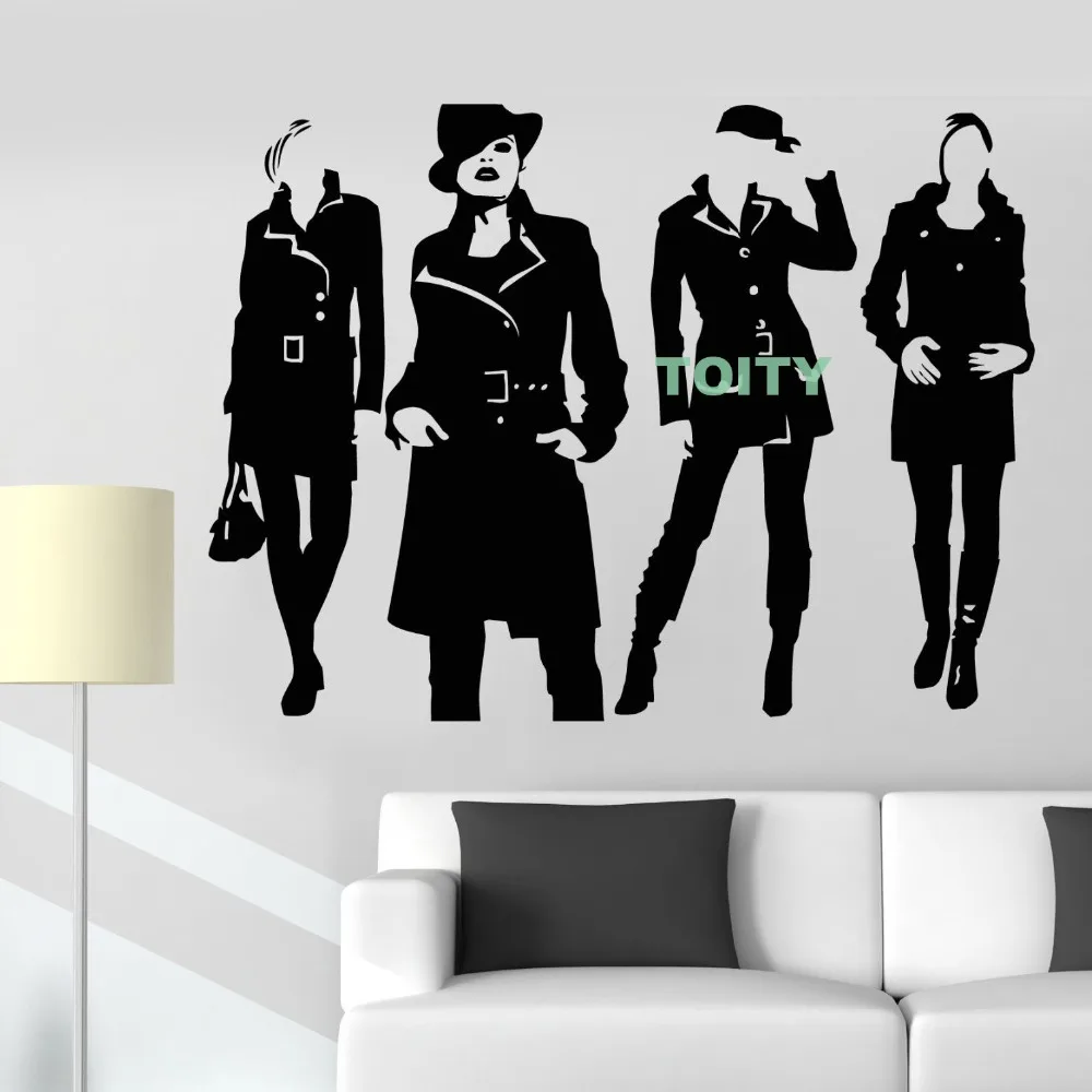 Vinyl Wall Decal Fashion Top Model Shopping Store Beautiful Girls Sticker Decor Poster Removable