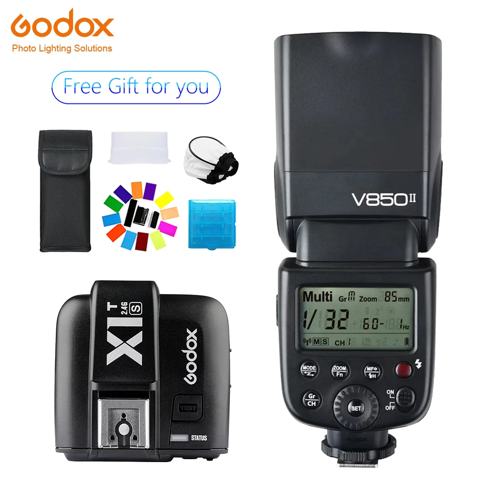 

Godox V850II Speedlite lithium battery flash Wireless 2.4G GN60+X1T-S Transmitter Wireless Flash Trigge for sony Camera A7 A7S