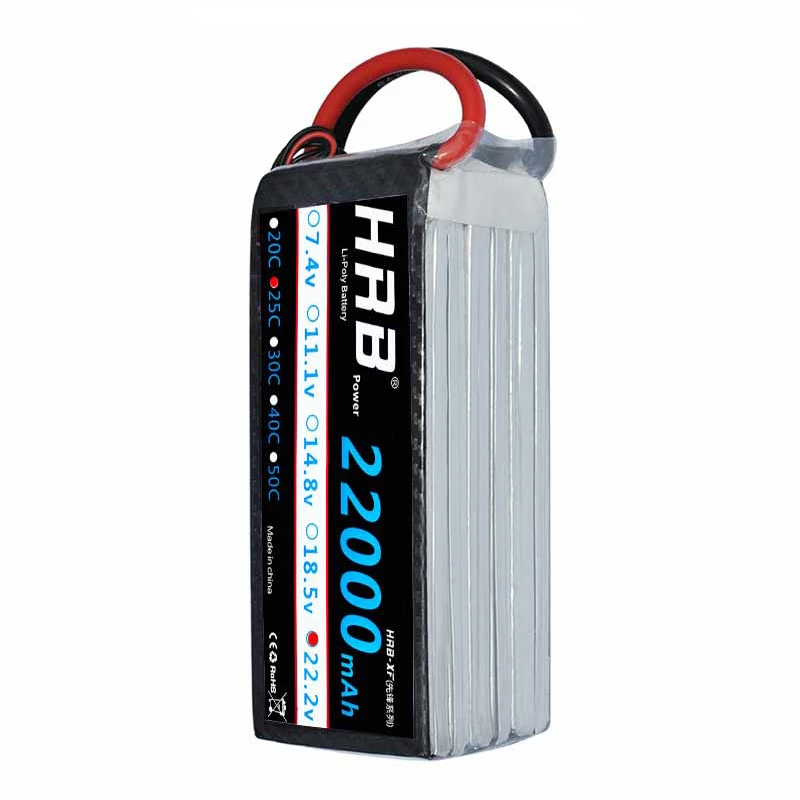 HRB 22000mAh 7,4 V Lipo аккумулятор 11,1 V 14,8 V 18,5 V 22,2 V 25C T Deans женский 2S 4S 5S 6S 3S RC вертолет самолет скейтборд запчасти