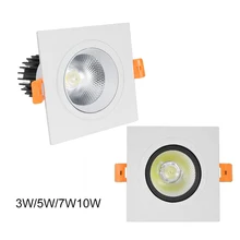 Современный светодиодный квадратный светильник COB 3 Вт 5 Вт 7 Вт 10 Вт Светодиодный точечный потолочный светильник декоративный потолочный светильник AC80-240V яркий Встраиваемый антиглар
