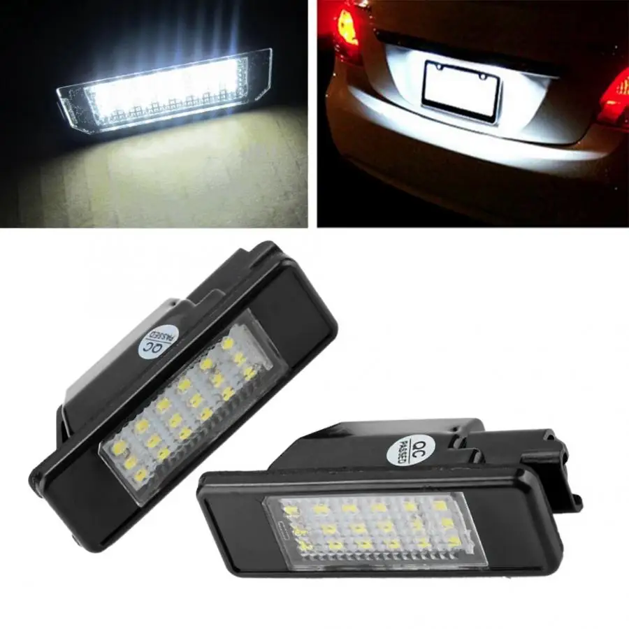 

1 Pair LED Number PC Car LED License Plate Light Lamp Fit for PEUGEOT 106 2007 207 307 308 406 407 508 for CITROEN