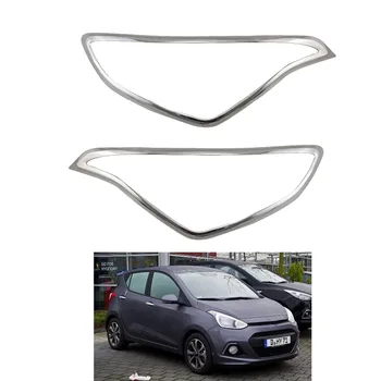 

2pcs ABS HEAD LAMP COVER Car Chrome Strips For Hyundai Grand i10 2013-2019 Accessories Headlamps Cover Trim