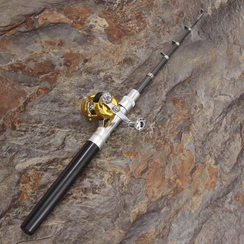 Портативная карманная телескопическая мини-удочка в форме ручки, складные удочки, легкая катушка, колесная удочка, Pesca Iscas, рыболовные снасти