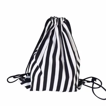 

Unisex Women Stripe Drawstring Beam Port Backpack Shopping Bag Travel Bag Convenience ladies bag women's backpack man backpack