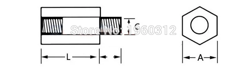 M3 Nylon standoff male-Female -000
