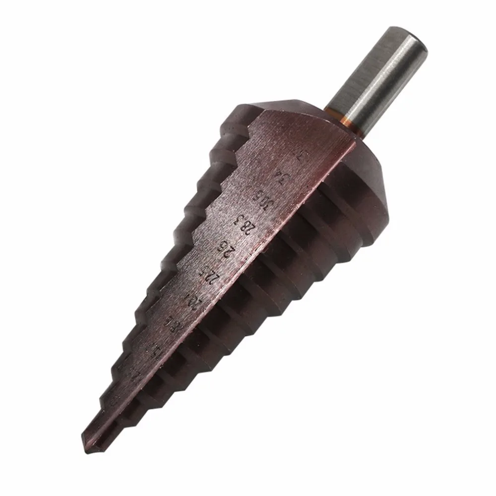 

HSS CO M35 Triangle handle 4-12MM Spiral Groove Metal Step Cone Drill Bit Stainless Steel Hole Saw Cutter Wood Power Tool