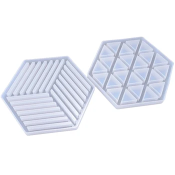 

Handmade Resin Epoxy Geometry Silicone Mold Diy Insulation Hollow Striped Three Corners Modeling Hexagon Coaster