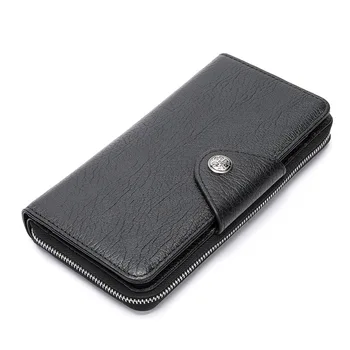 

Men Wallets Long Style High Quality Card Holder Male Purse Hasp And Zipper Large Capacity Brand Genuine Leather Wallet For Men