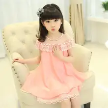 Girls Princess Dress Children Evening Clothing Kids Chiffon Quality Lace Dresses BabyGirl Party Prom Pearl Dress