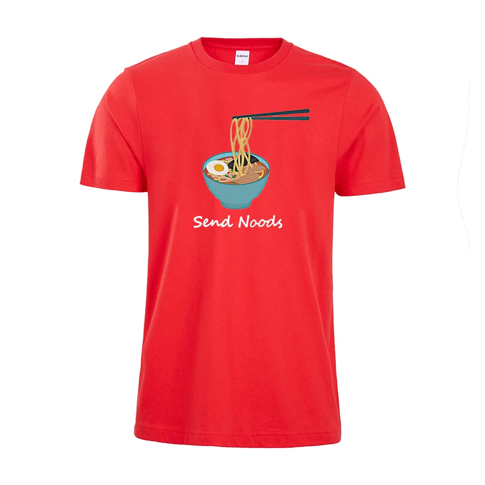 Футболка с надписью Send Noods Подарочная футболка Food Lover Nudes подарочные хлопковые