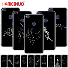 Художественная белая линия Поцелуй Любовь Сердце цветок Роза девушка чехол для телефона для huawei Ascend P7 P8 P9 P10 P20 lite plus pro G9 G8 G7