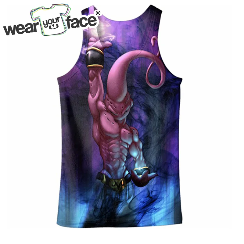 DBZ Saiyan Kid Buu Goku 3D майка на бретельках хипстер летняя популярная уличная одежда для детей, мужчин и женщин, американский размер, Прямая поставка