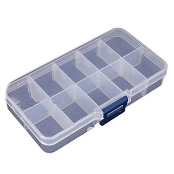 

Transparent Plastic Organizer Container, Adjustable Divider Removable Storage Box For Sorting Earrings Rings Beads Jewellery (10