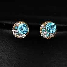 Emmaya,, серьги-гвоздики для женщин, серьги с кристаллами, аксессуары, розовое золото, ювелирное изделие