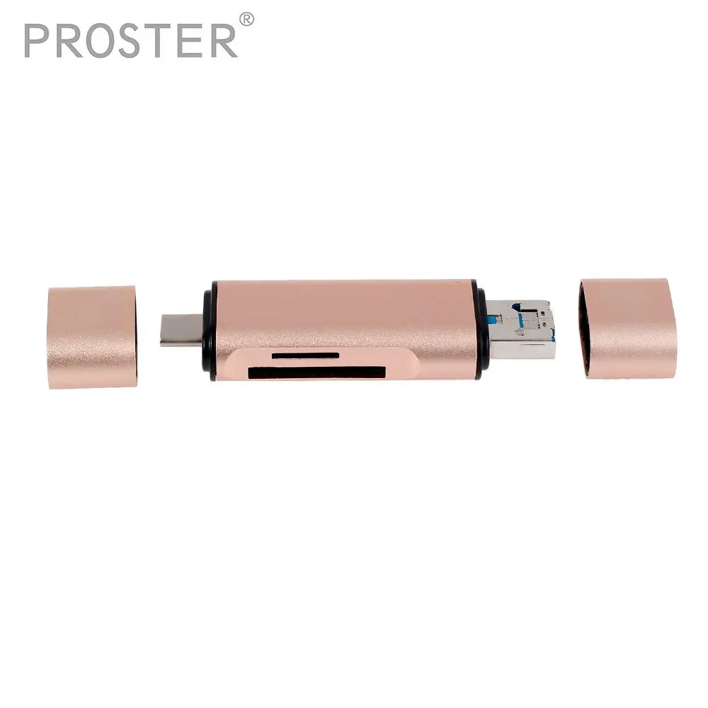 

Type C port + USB-A port + Micro USB port Support Micro SD/SDHC/TF Card Reader Adapter For android phone and table New Macbook