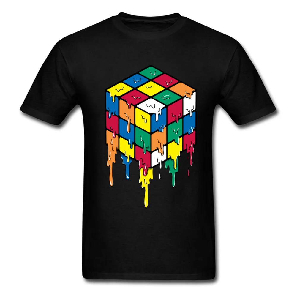 High Quality Tees Pure Cotton Student T Shirt Summer Men's Rubik Cube