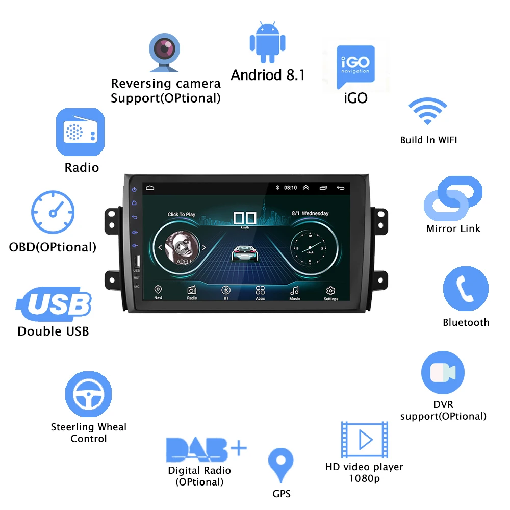 2Din 9 ''Android gps MP5 автомобильный магнитофон стерео wifi Автомобильный dvd-плеер для Suzuki SX4 2006 2007 2008 2009 2010 2011 2012