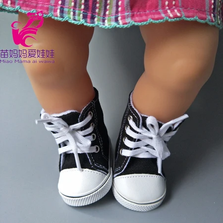 7 см кукольная обувь подходит для 43 см Новорожденные куклы Reborn baby Doll Shoes sneacker 18 дюймов Кукла спортивная обувь - Цвет: Black boots