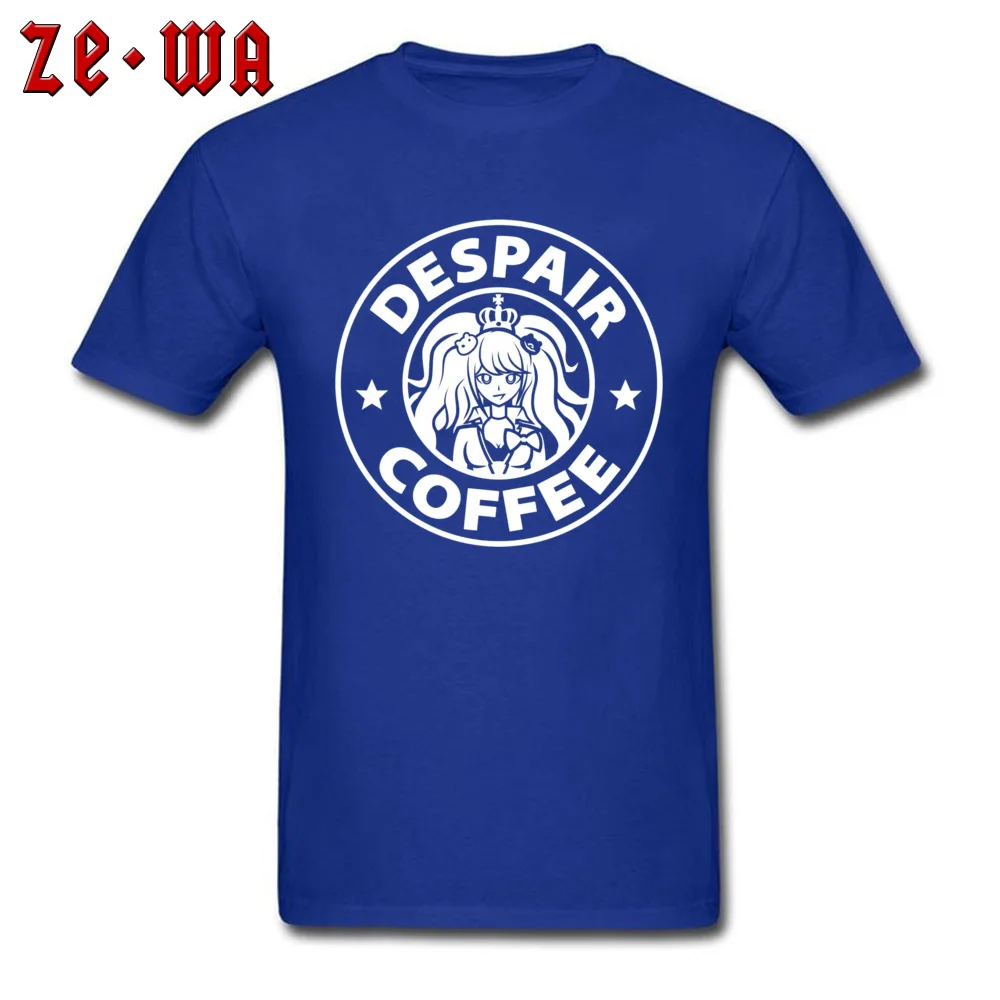 Despair Coffee Danganronpa 6279 Round Collar Tshirts Summer Fall Hip hop Tops Shirts 2018 New Fashion Cotton Tops Shirt Young Despair Coffee Danganronpa 6279 blue