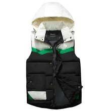 Прямая поставка, осенне-зимний жилет, Приталенный жилет с капюшоном, мужской повседневный жилет без рукавов для мальчиков/мужчин, LBZ17